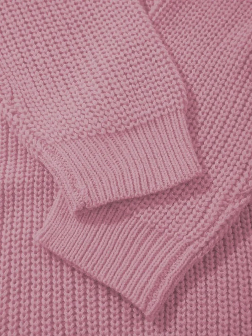 Light Pink Casual Womens Ribbed Loose Stand Collar Half-Placket Pullover Sweater